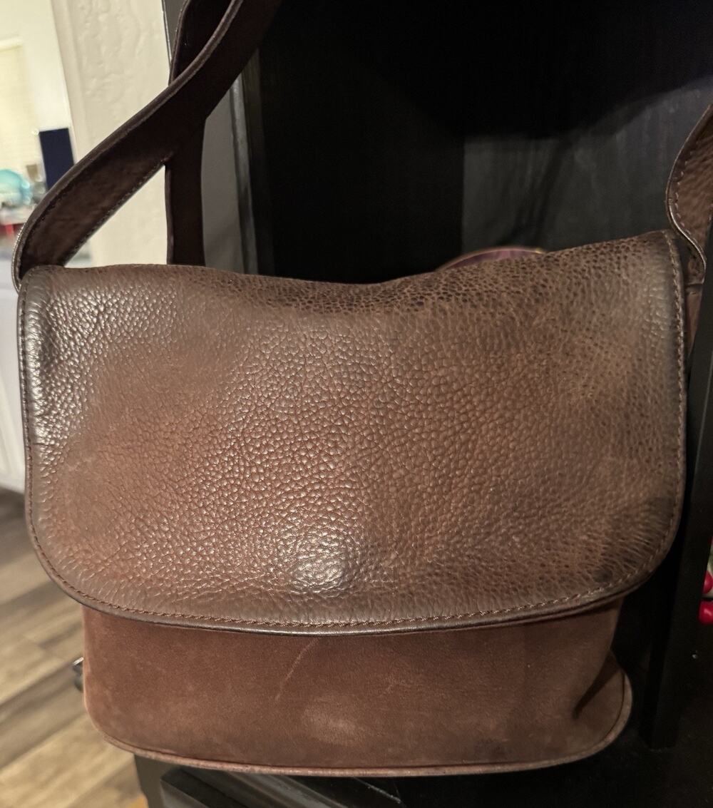 Coach Sonoma Nubuck Flap Shoulder Bag Dark Brown 4935 Vintage
